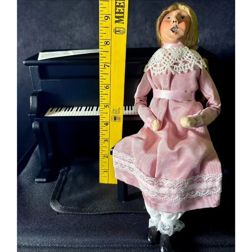 Byers Choice Carolers Louise & Piano 1st Edition Dated 1995
